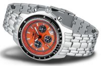 FIREFOX Edelstahl Herrenuhr Chronograph AIRLINER FFS04-107 orange - Aussteller!
