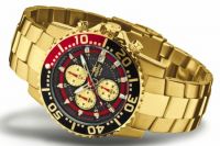 FIREFOX Chronograph ZION FFS17-110 schwarz/rot vergoldet - Aussteller!